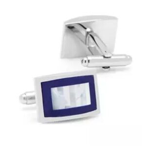Ox & Bull Mother of Pearl and Lapis Blue Key Cufflinks New In Box‎ Never Worn